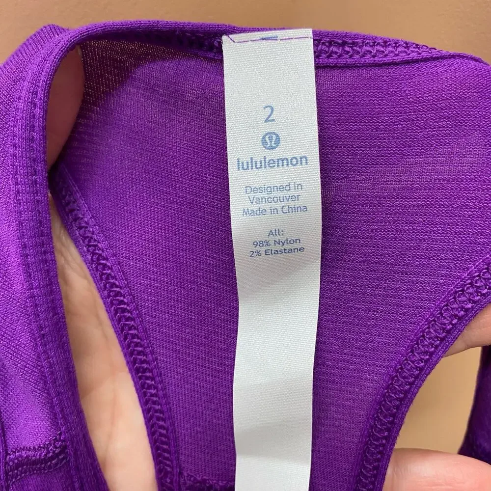 NWT Lululemon 105 Singlet Tender Violet sz 2 Tank Top